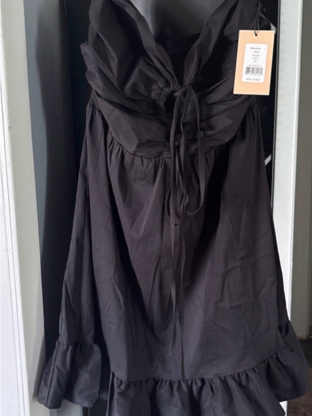 Bailey 44 Black Women’s Ruffle-Hem Dress with Tie Front